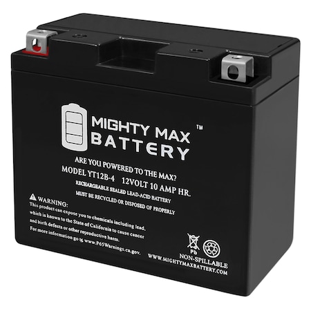 Mighty Max Battery Sealed Lead Acid Battery, 12 V, 10 AH, Nut and Bolt Terminal, SLA, AGM Chemistry YT12B-44